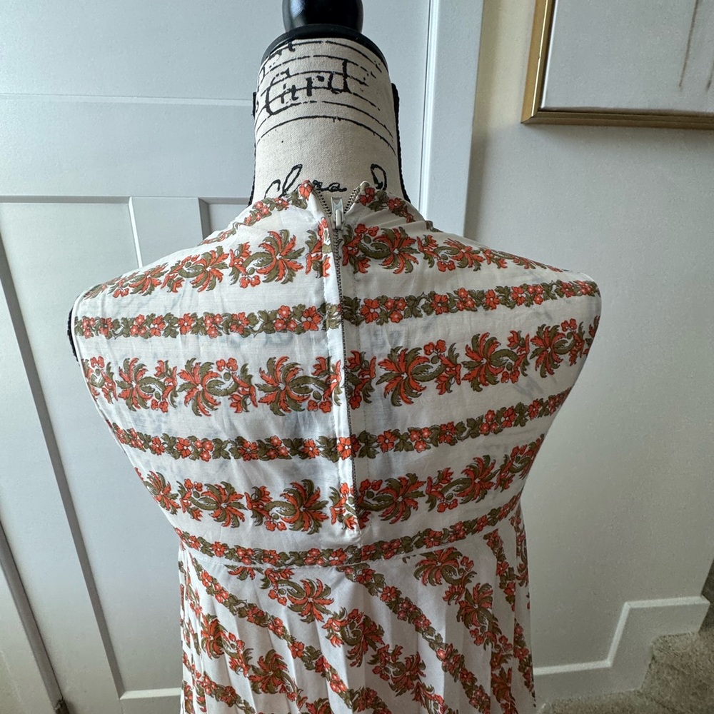 Rare Vintage 1960s Indian Cotton Block Print Folk Dress - Purchased in Paris - Picture 5 of 9